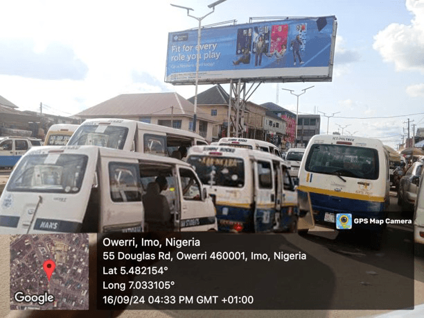 Eyeactcher Billboard Douglas road, in front of Multi line transport, Owerri, Imo State